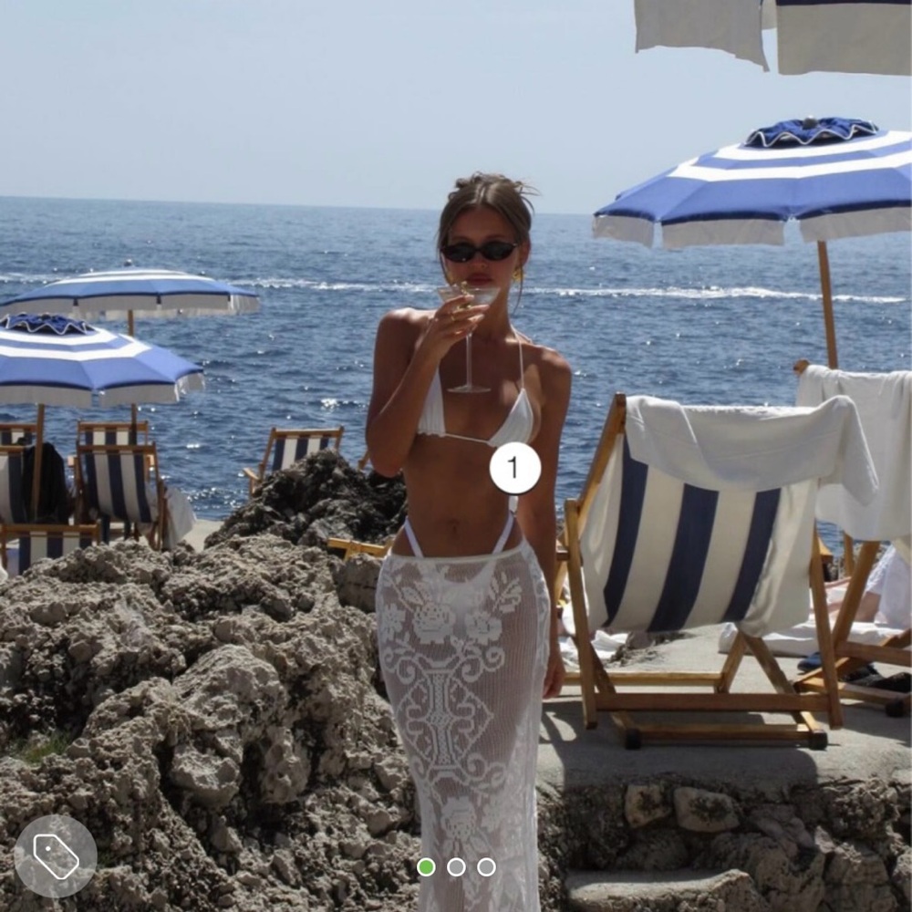 With Jean White Lace Skirt xxs